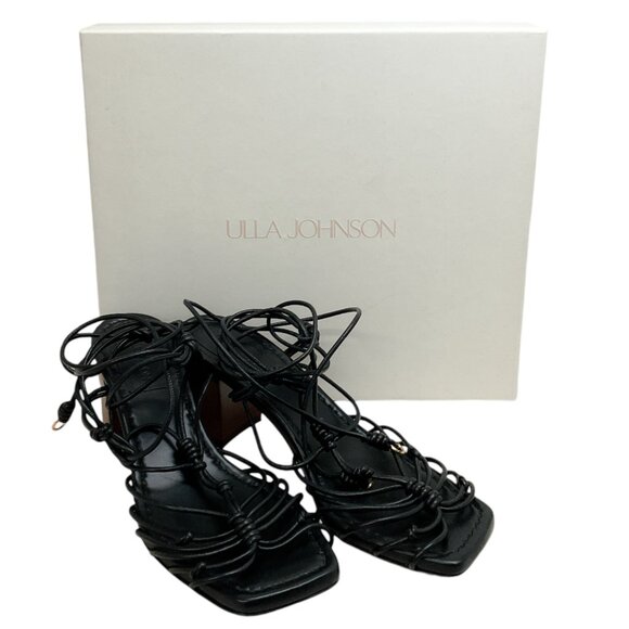 Ulla Johnson Black Leather Leyna Knotted Sandals - Picture 5 of 9